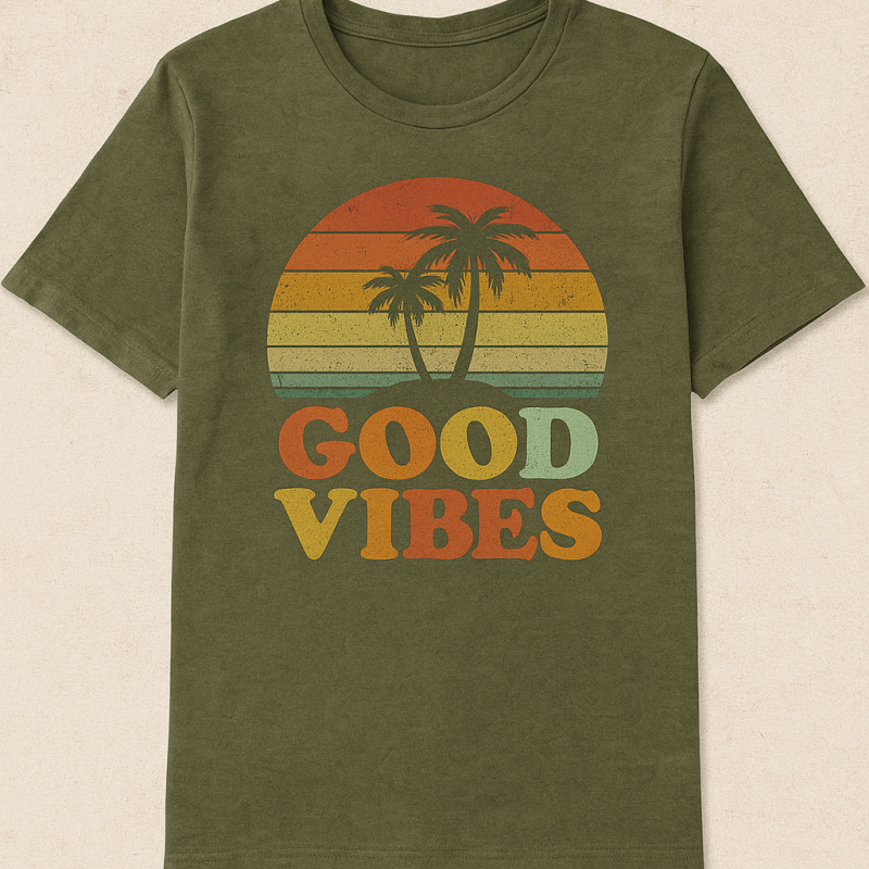 Good Vibes Retro Palm T-Shirt